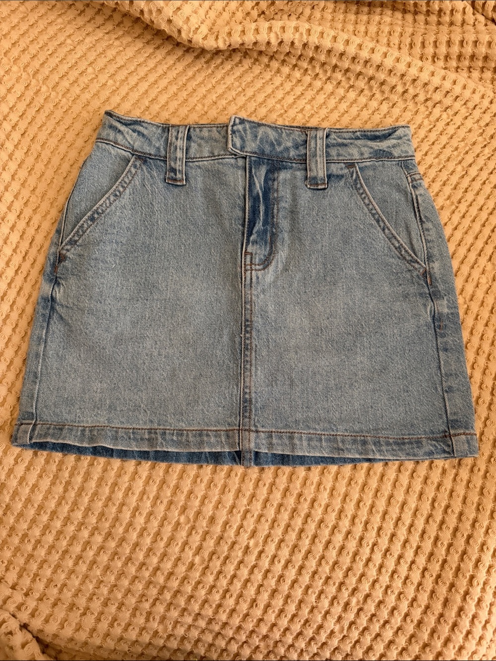 art class Light Blue Denim A-Line Mini Skirt